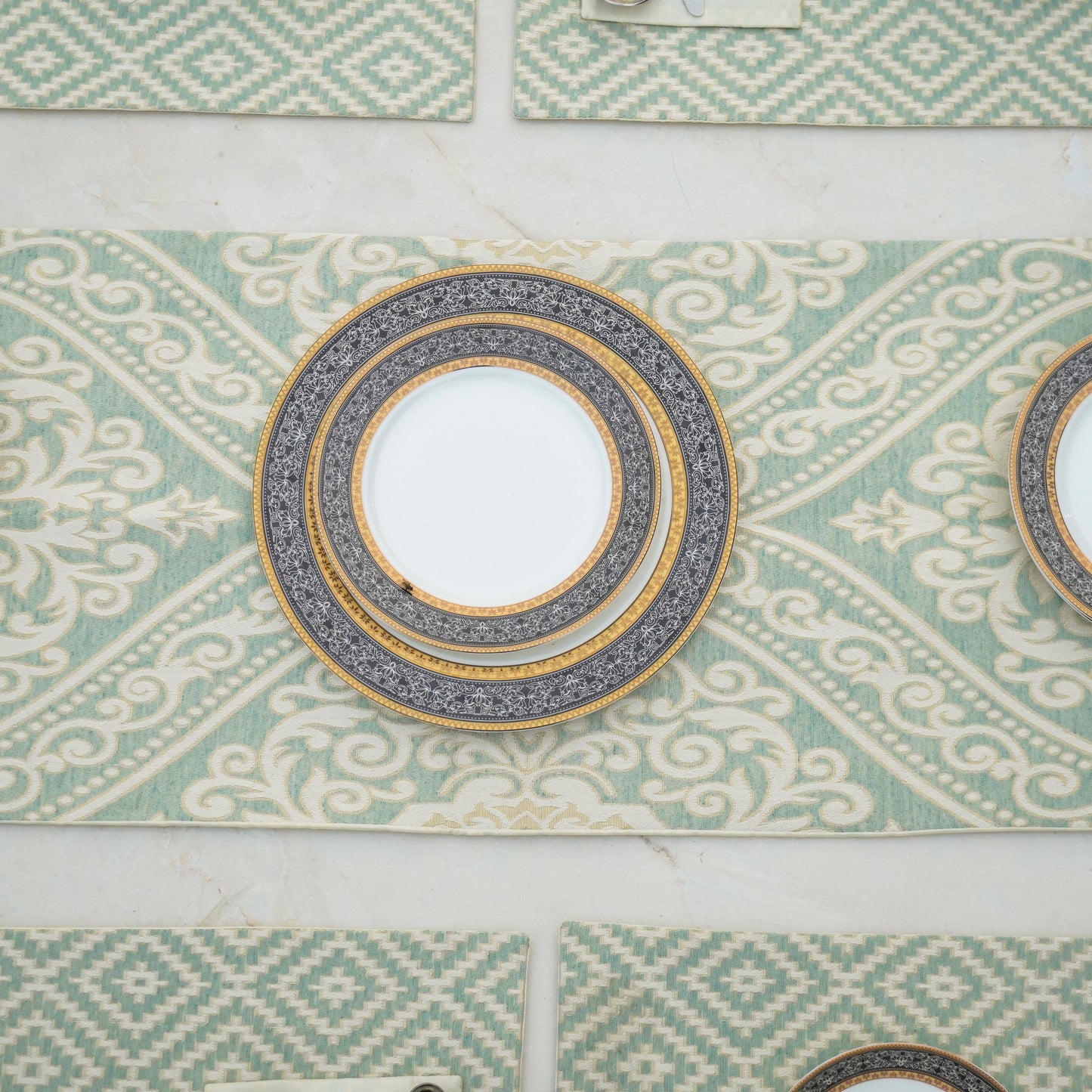 Tribal Luxe Mint Green Table Set