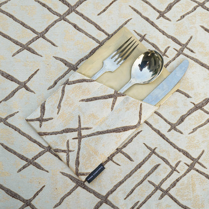 Imperial Brocade Mocha Gold Table Set