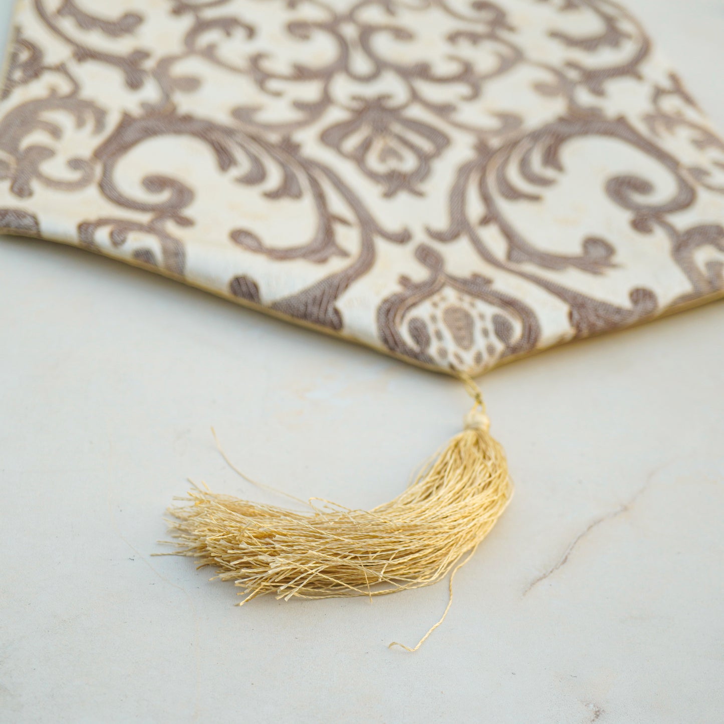 Imperial Brocade Mocha Gold Table Set