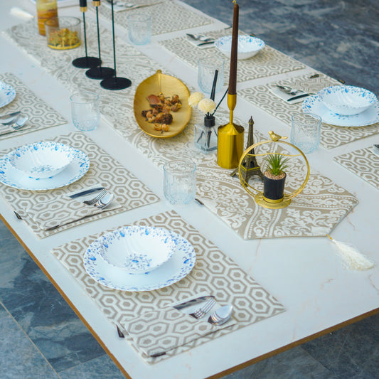 Floral Hive Stem Brown Table Set