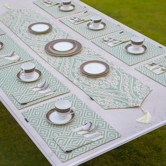 Tribal Luxe Mint Green Table Set