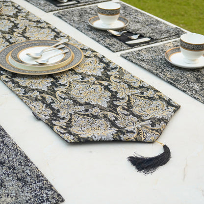 Majestic Tapestry Noir Black Table Set