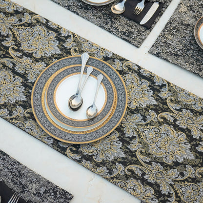 Majestic Tapestry Noir Black Table Set