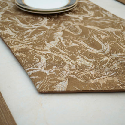 Marble Weave Burnt Caramel Table Set