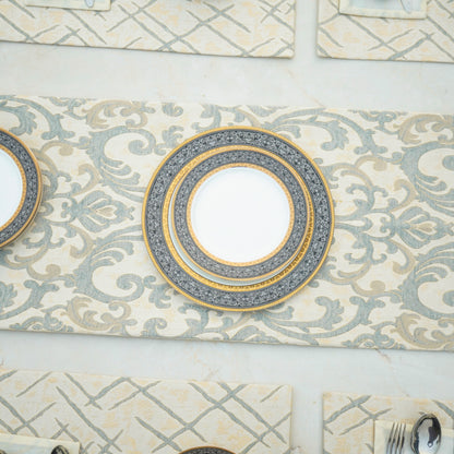 Imperial Brocade Grey Mist Table Set