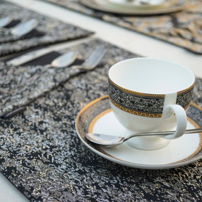 Majestic Tapestry Noir Black Table Set