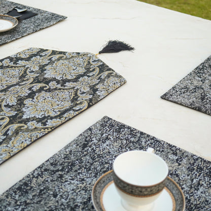 Majestic Tapestry Noir Black Table Set