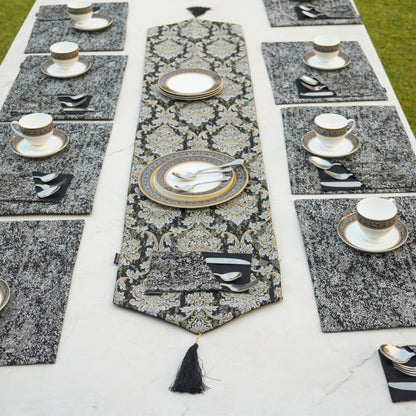 Majestic Tapestry Noir Black Table Set