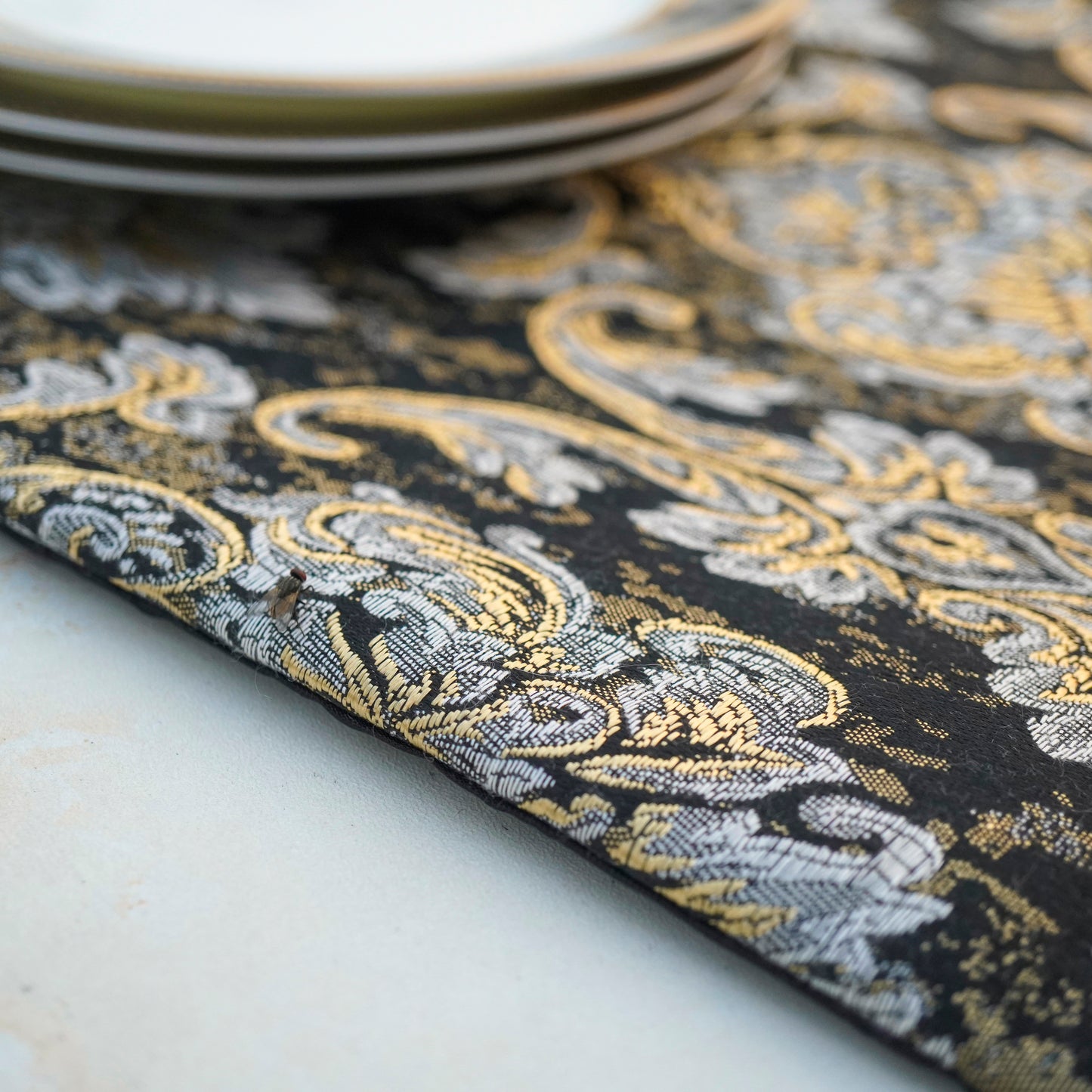 Majestic Tapestry Noir Black Table Set