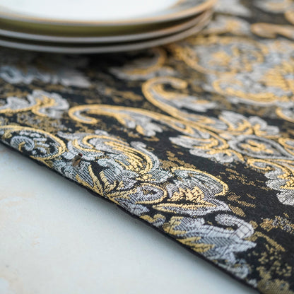 Majestic Tapestry Noir Black Table Set