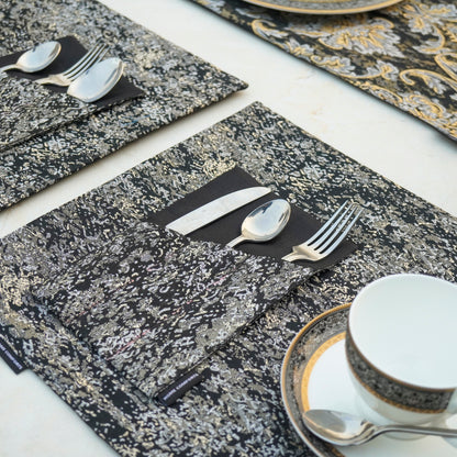 Majestic Tapestry Noir Black Table Set